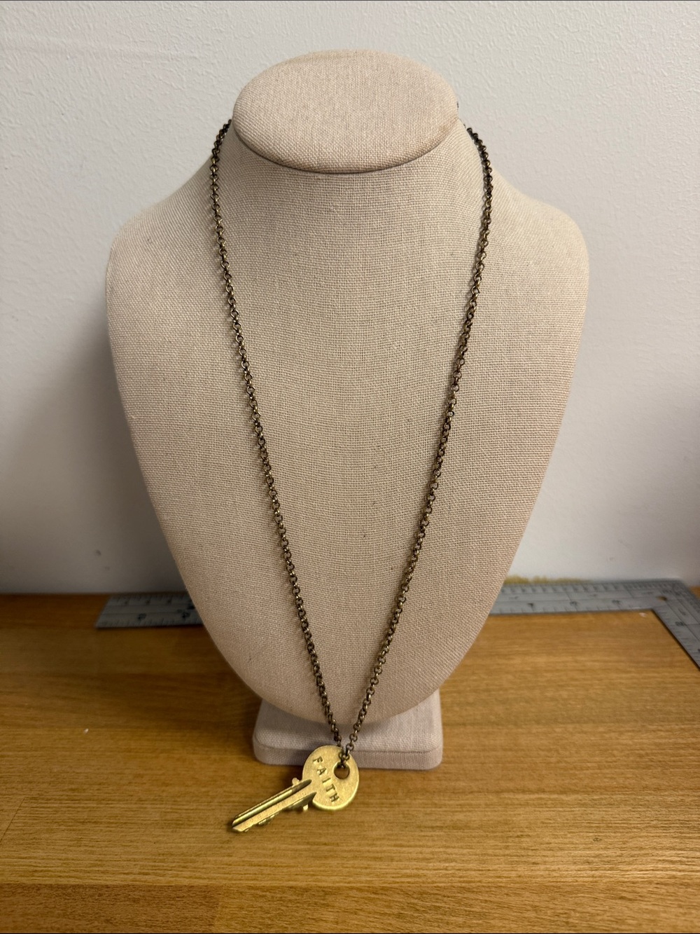 The Giving Keys bronze tone Faith key charm necklace